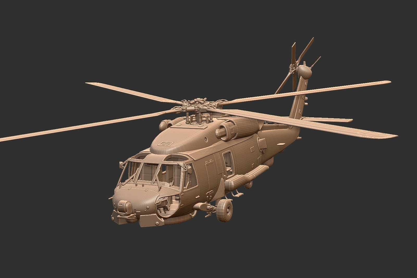 Sikorsky SH-60R Seahawk Helicopter STL 3D Print Model