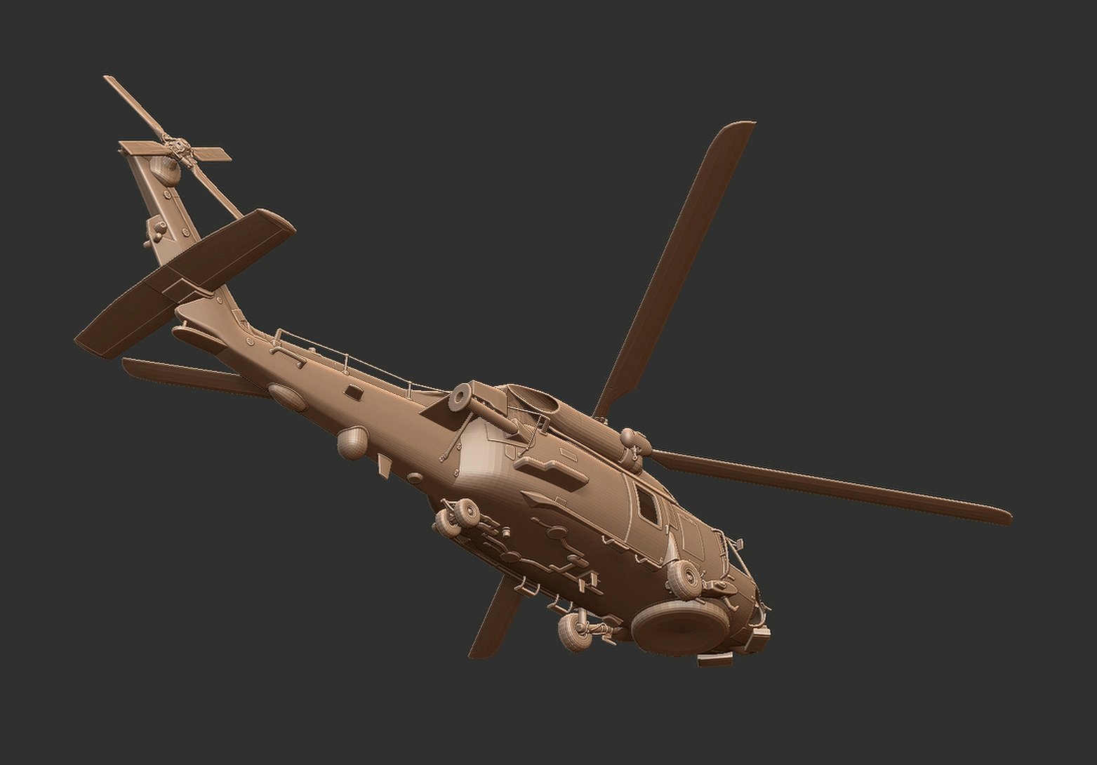 Sikorsky SH-60R Seahawk Helicopter STL 3D Print Model