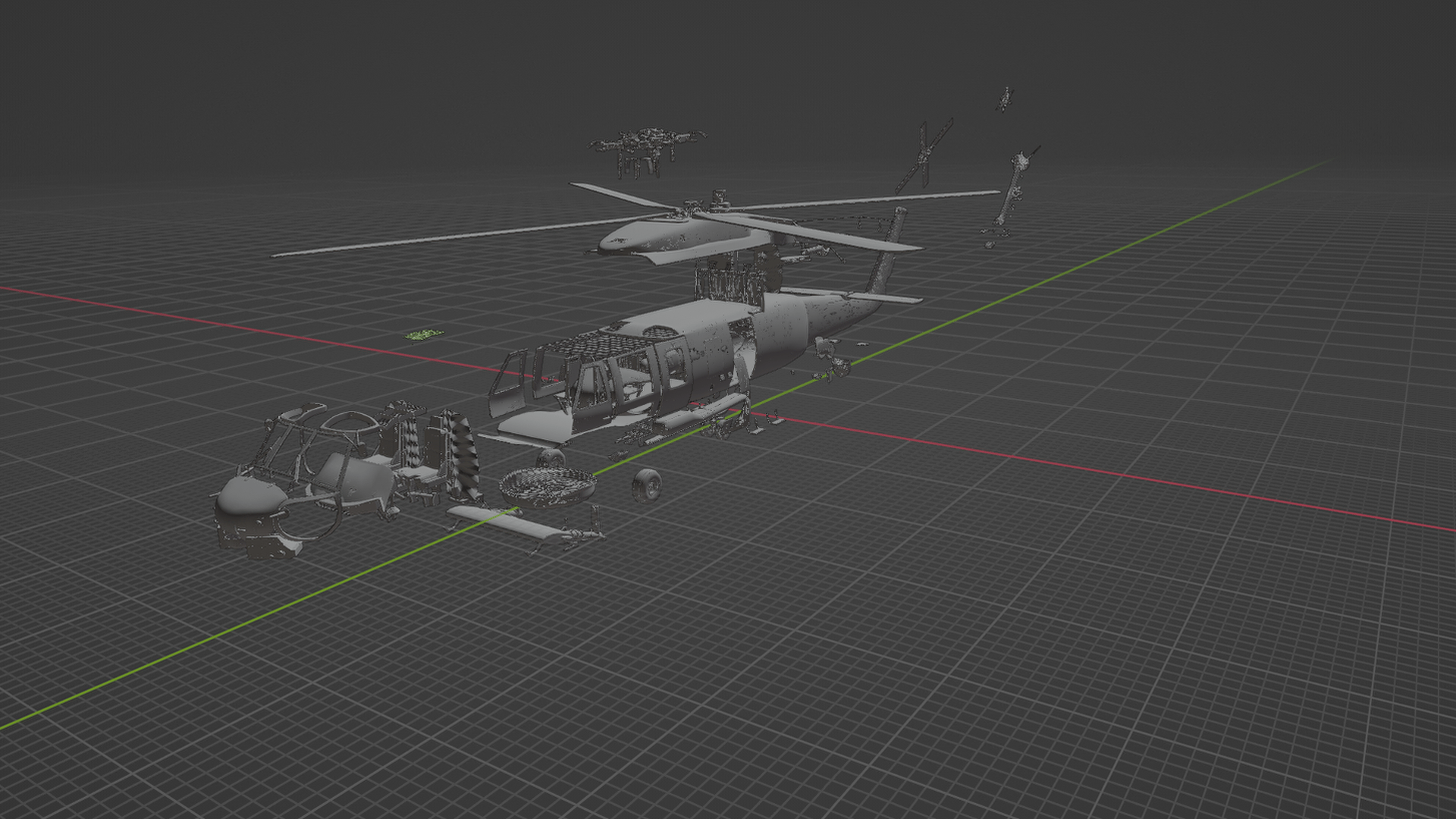Sikorsky SH-60R Seahawk Helicopter STL 3D Print Model
