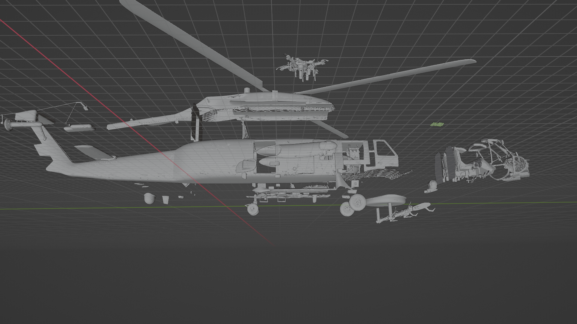 Sikorsky SH-60R Seahawk Helicopter STL 3D Print Model