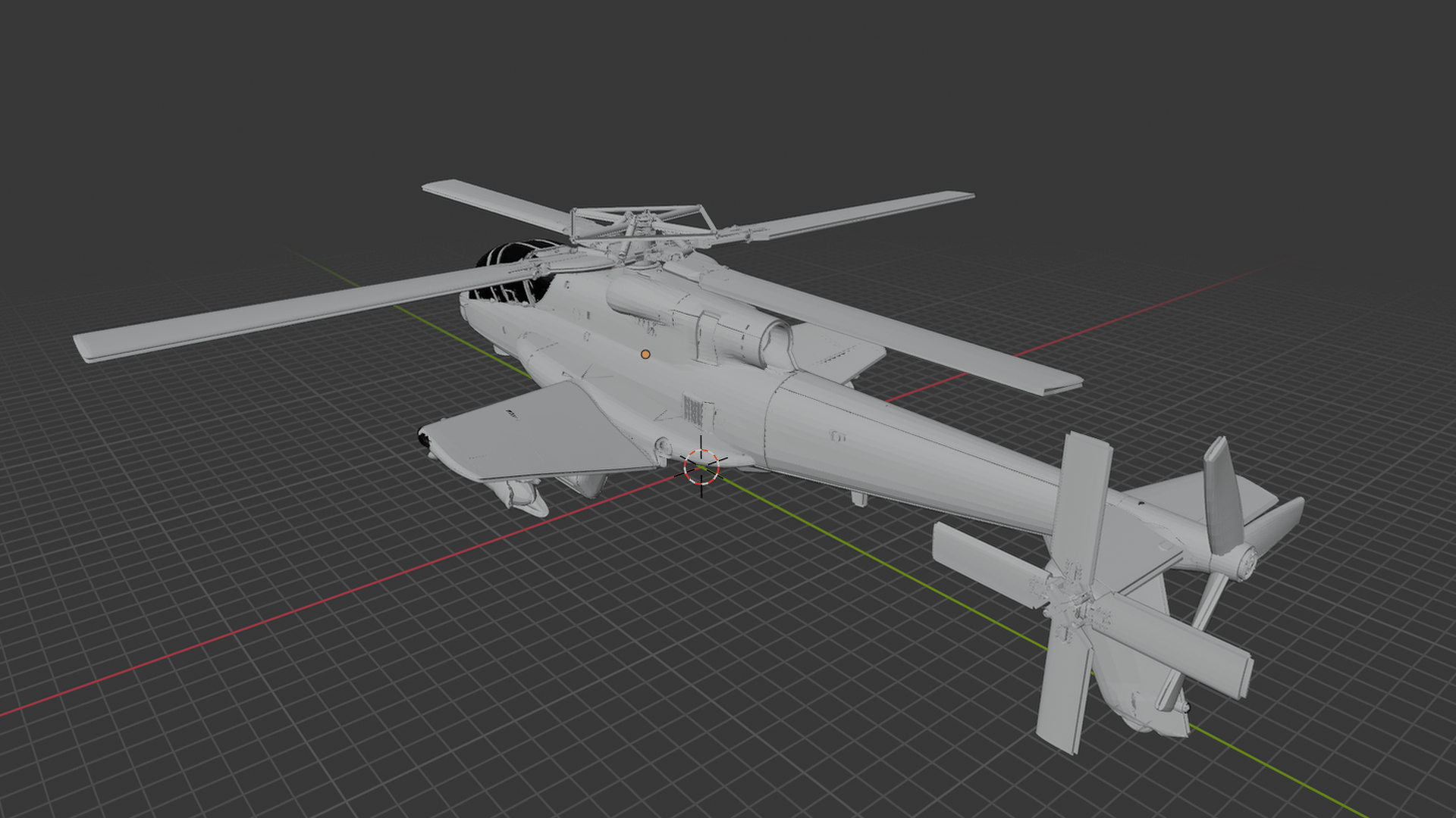Lockheed AH-56A Cheyenne Helicopter STL 3D Print Model
