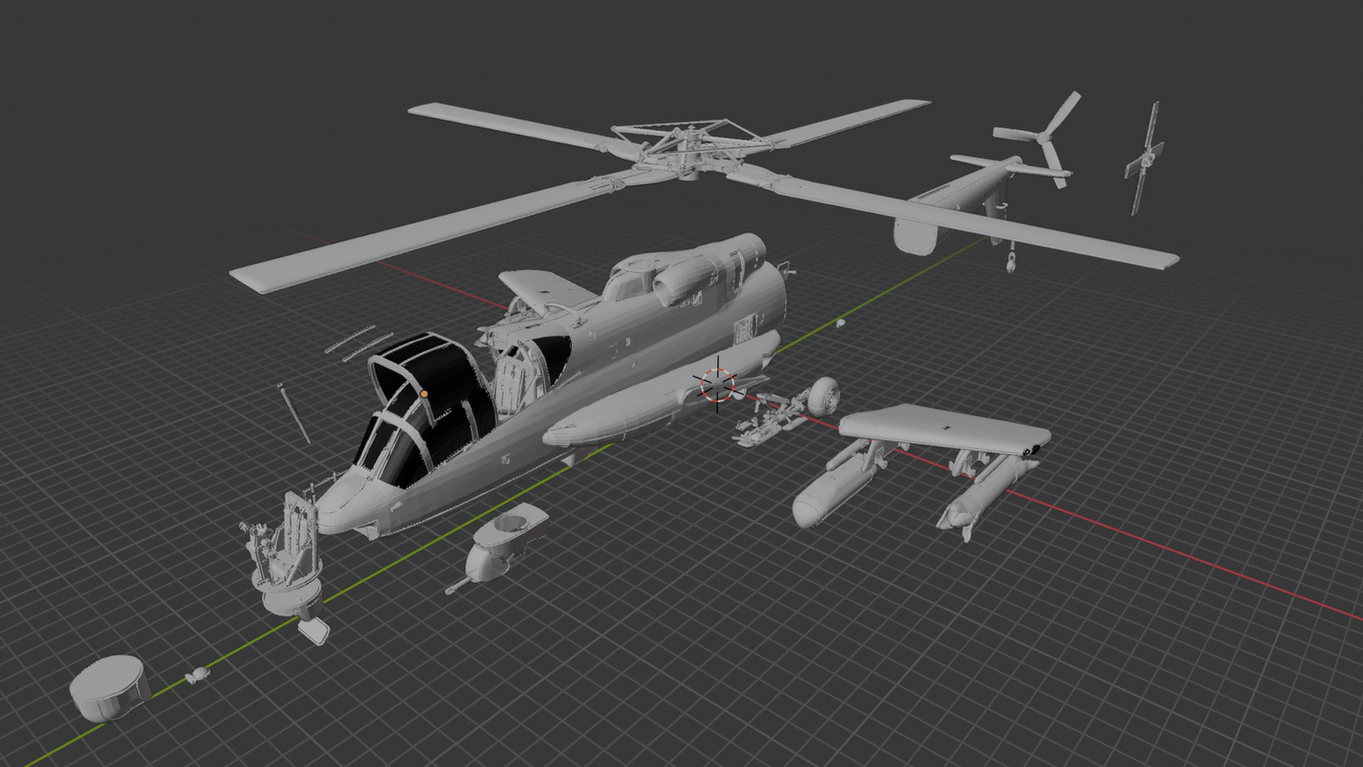 Lockheed AH-56A Cheyenne Helicopter STL 3D Print Model