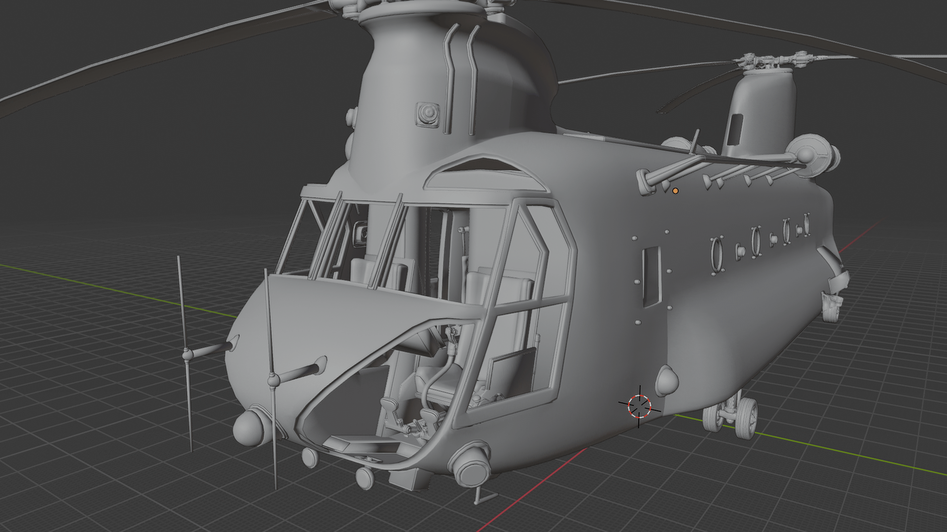 Boeing CH-47 Chinook Helicopter STL 3D Print Model
