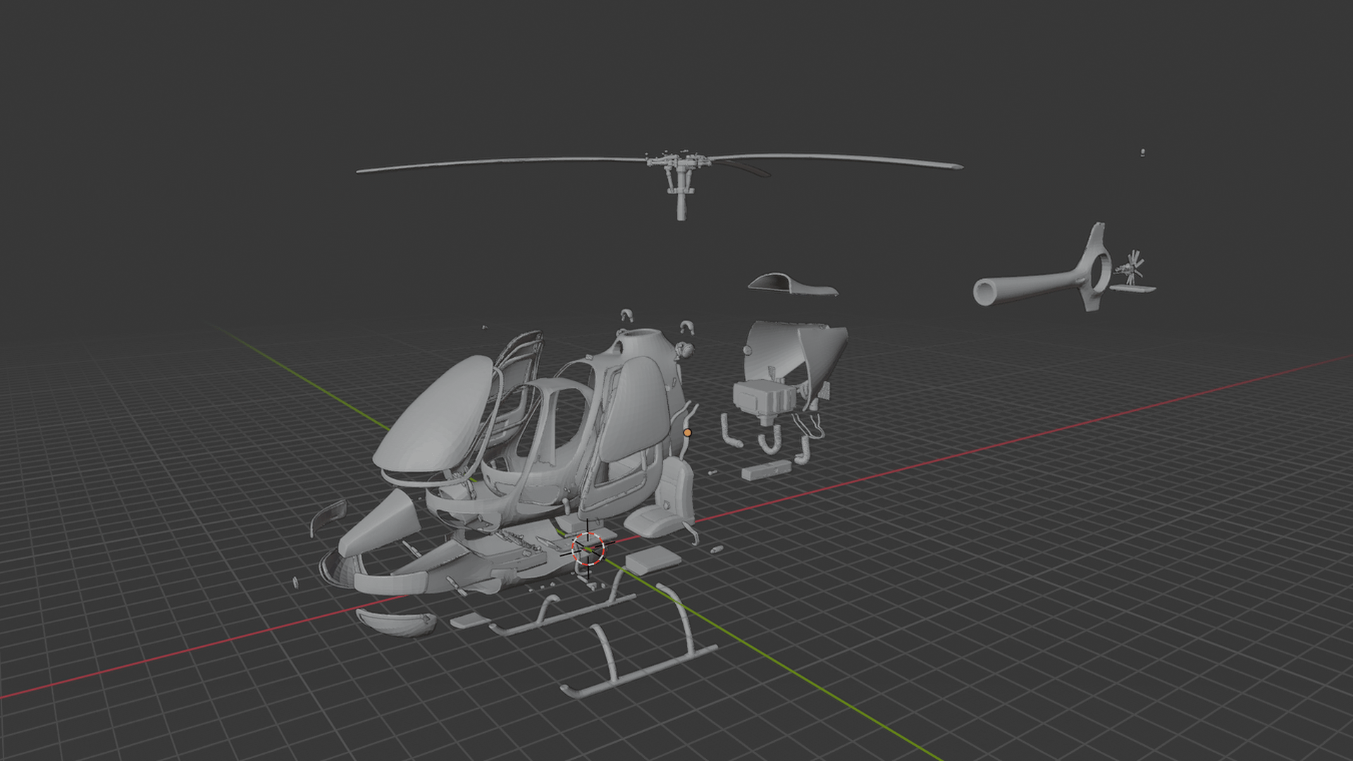Guimbal Cabri G2 Helicopter STL 3D Print Model