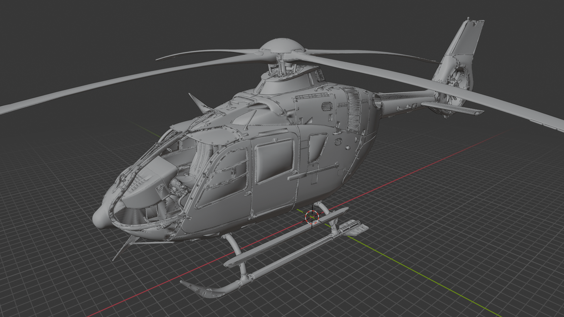 Airbus H135 Gendarmerie France Helicopter STL 3D Print Model