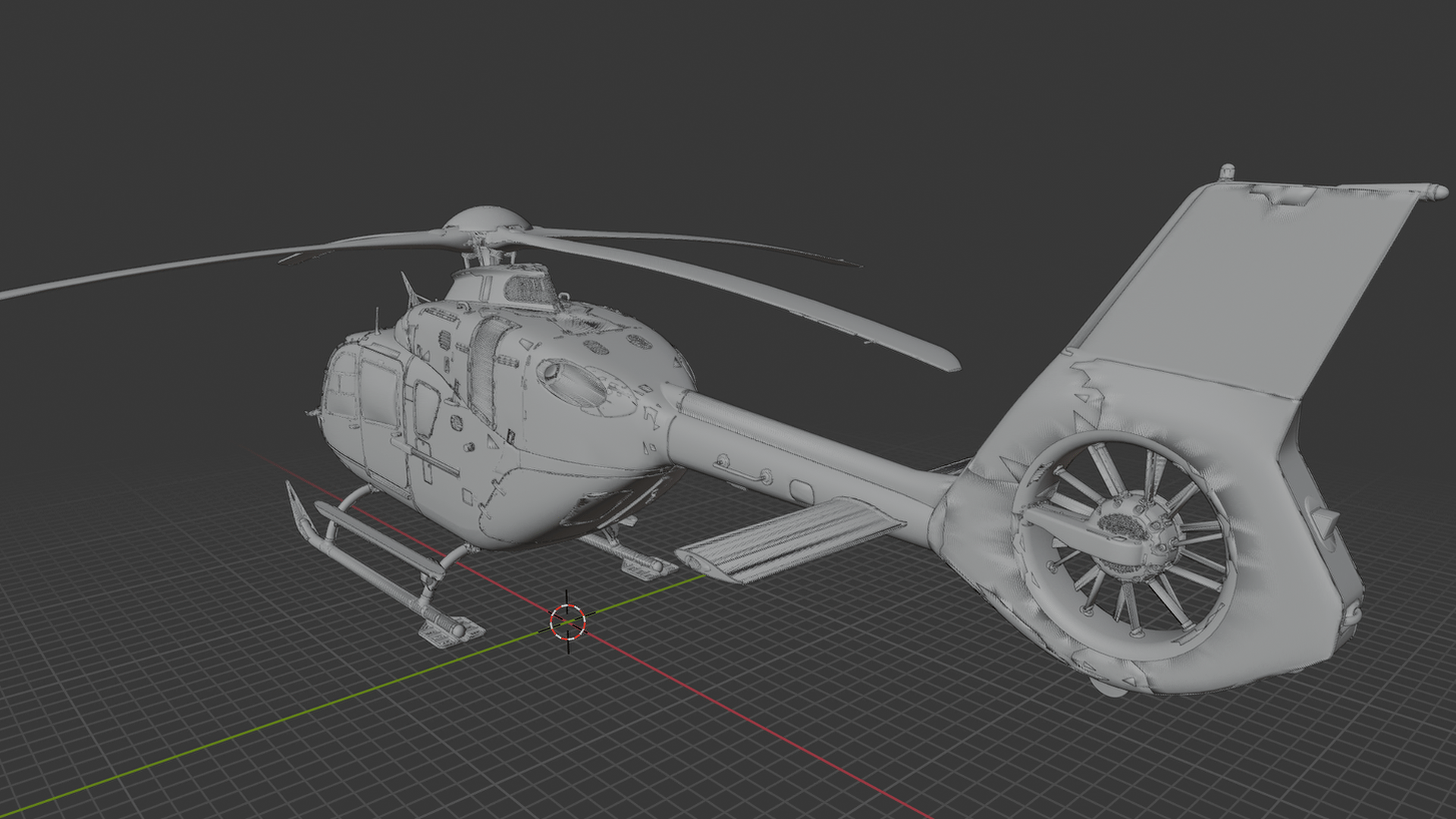 Airbus H135 Gendarmerie France Helicopter STL 3D Print Model