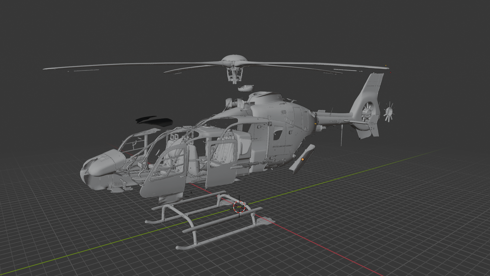 Airbus H135 Gendarmerie France Helicopter STL 3D Print Model