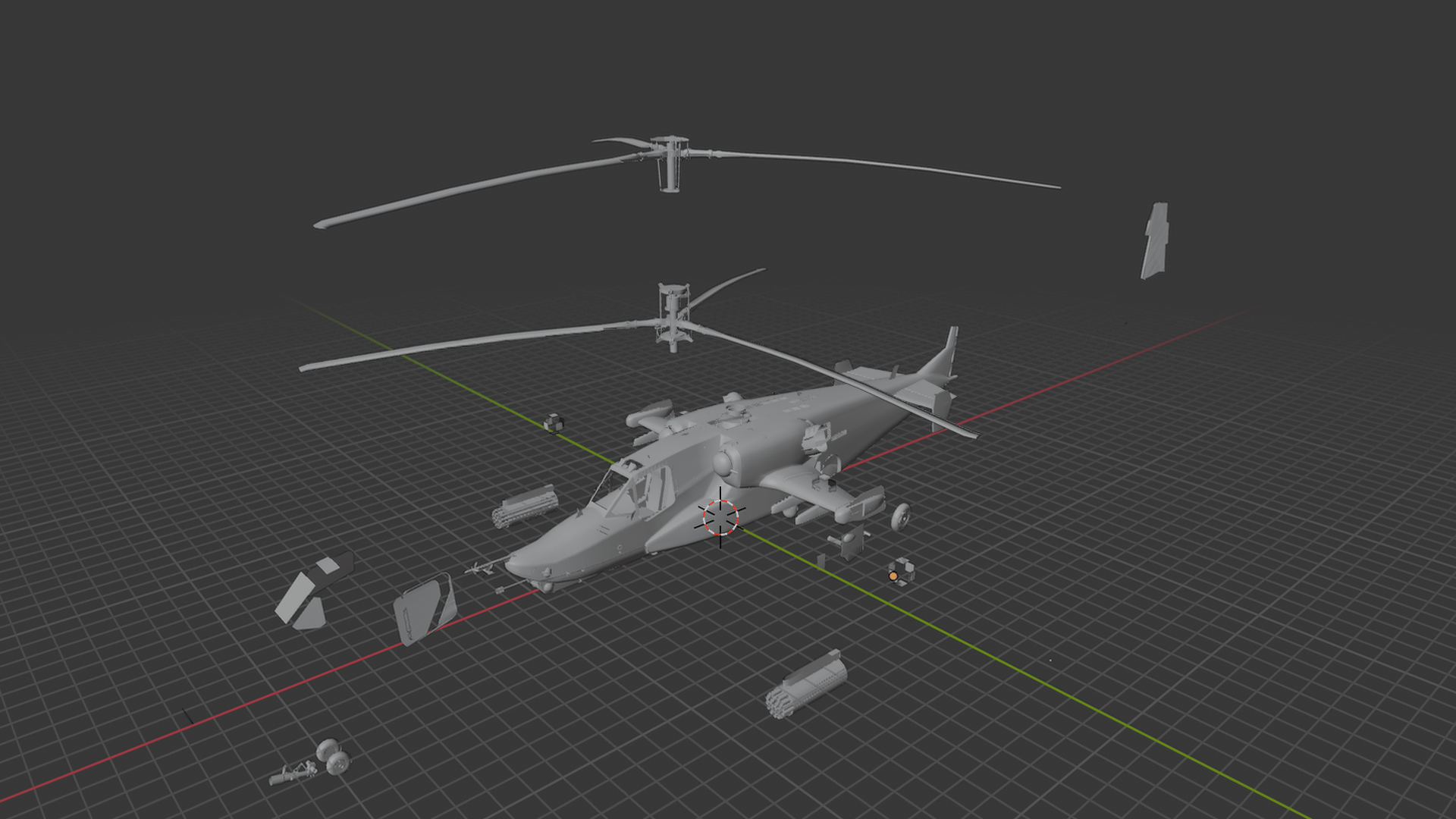 Kamov Ka-50 Black Shark Attack Helicopter STL 3D Print Model