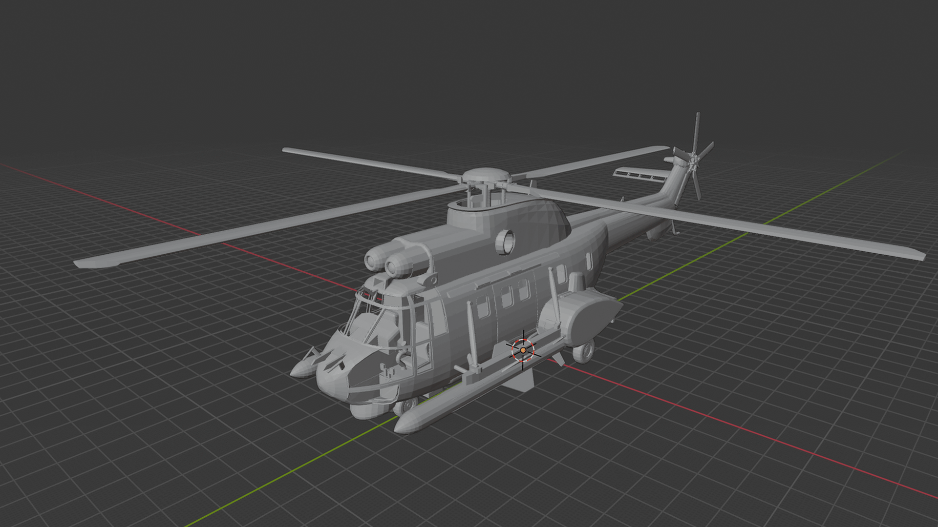 Airbus AS332B Super Puma Helicopter STL 3D Print Model