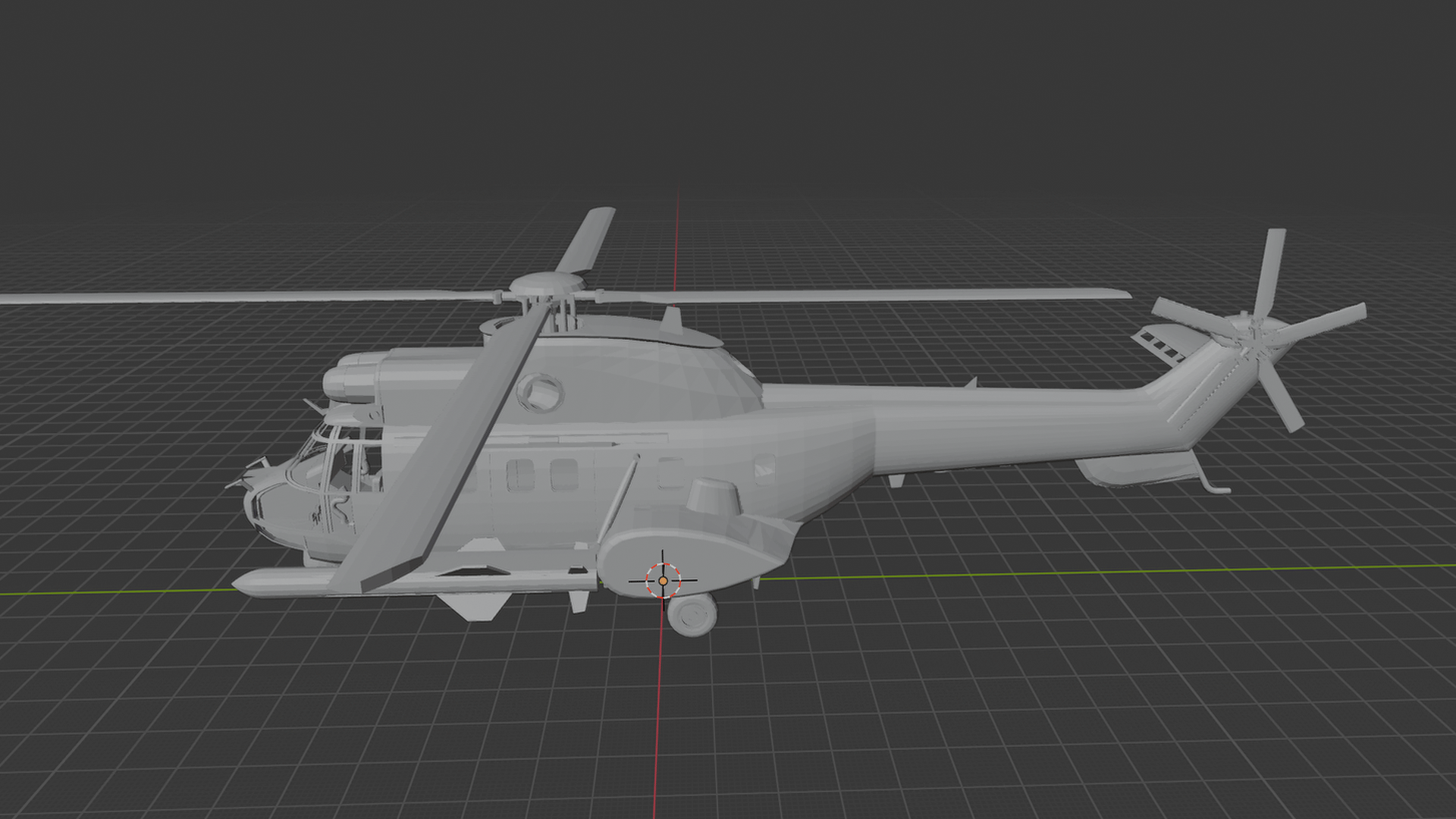 Airbus AS332B Super Puma Helicopter STL 3D Print Model