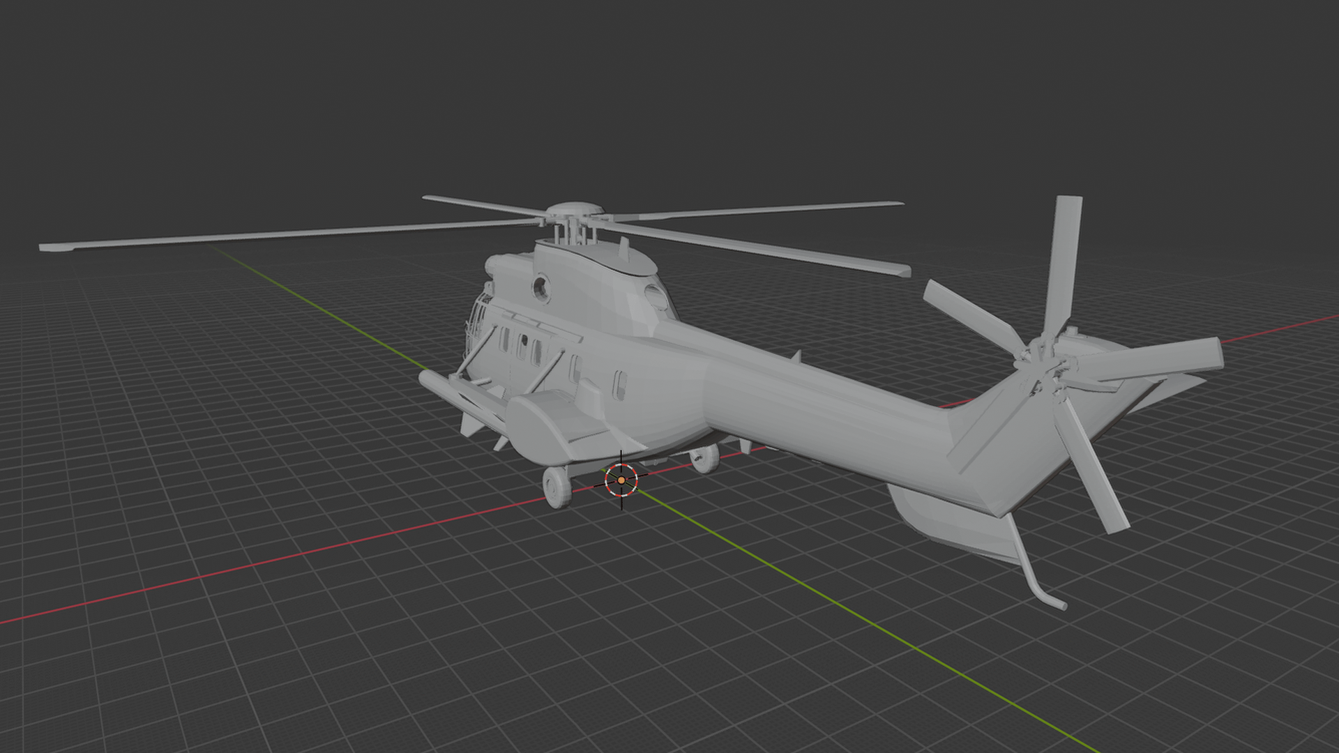 Airbus AS332B Super Puma Helicopter STL 3D Print Model