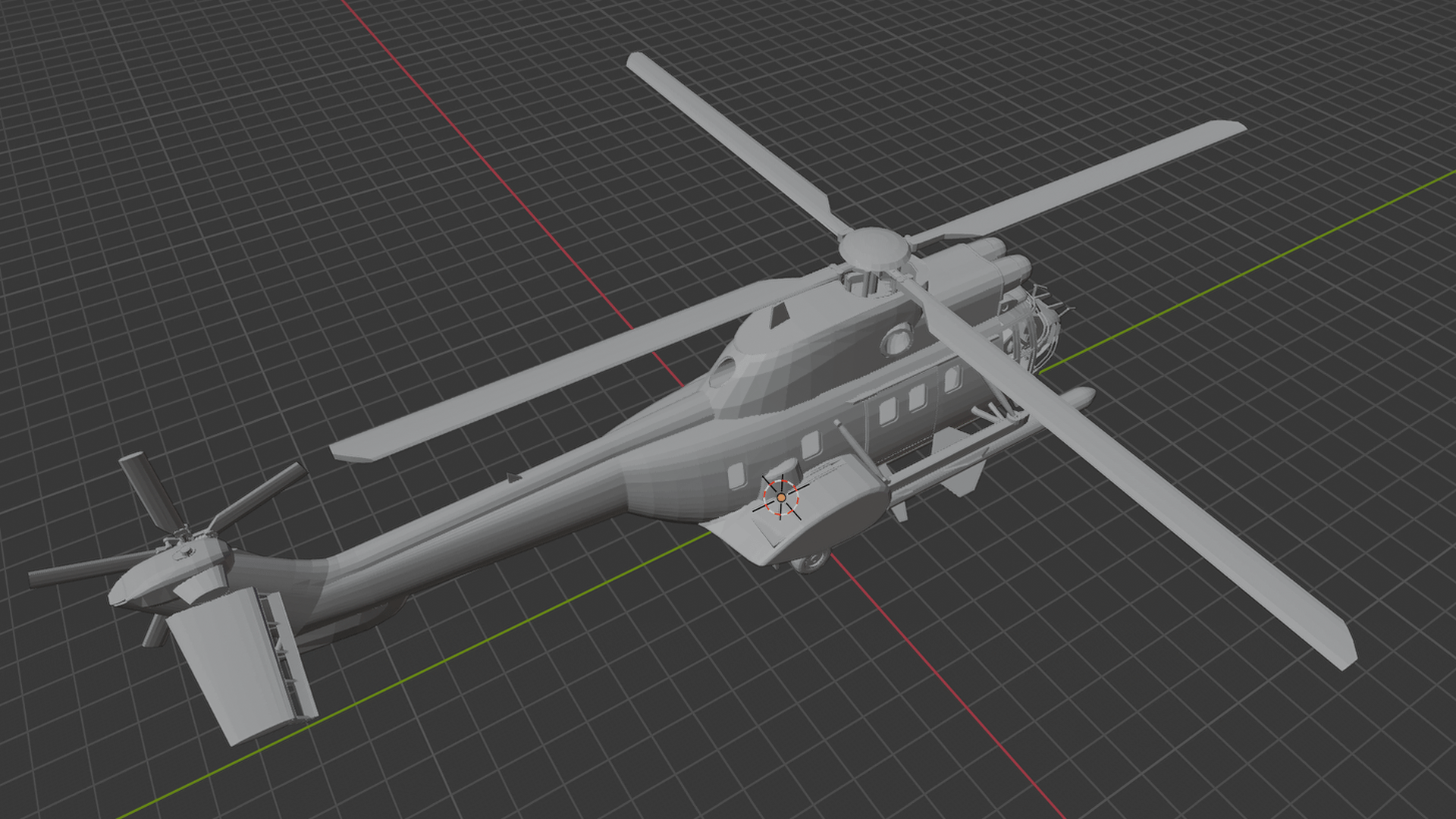 Airbus AS332B Super Puma Helicopter STL 3D Print Model