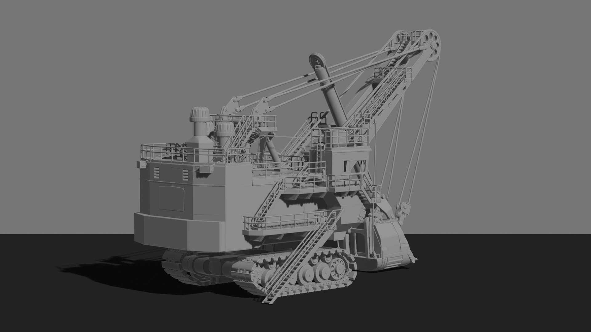 Caterpillar 7495 HR Electric Rope Shovel STL 3D Print Model