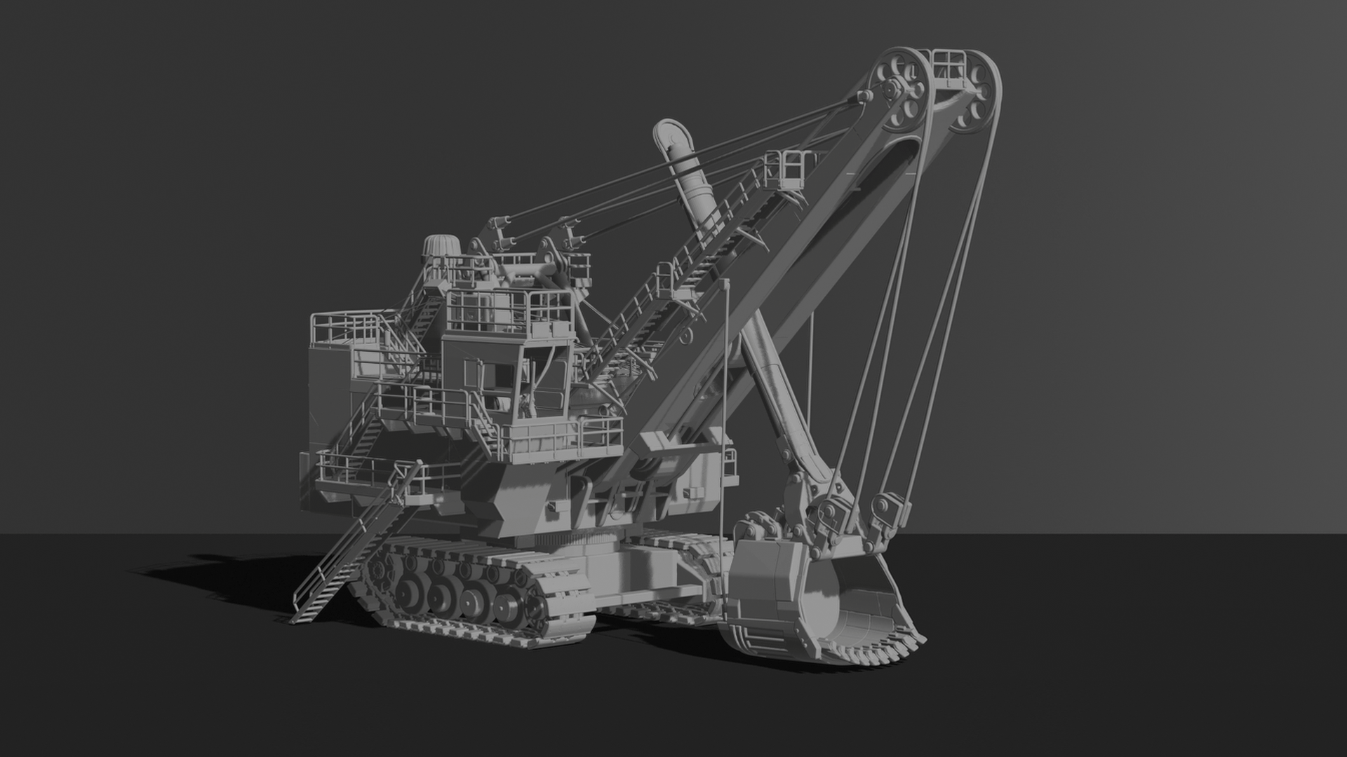Caterpillar 7495 HR Electric Rope Shovel STL 3D Print Model