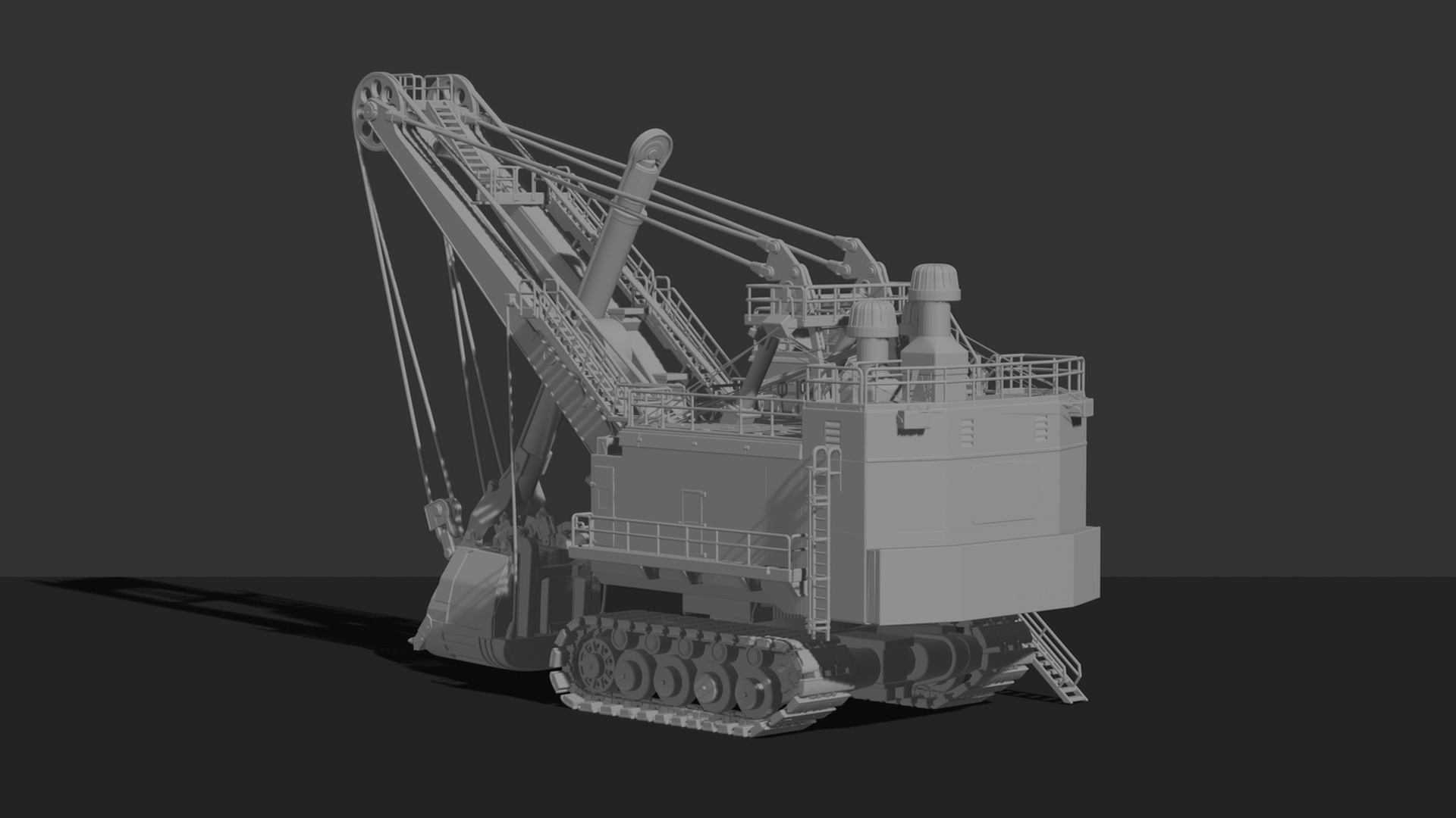 Caterpillar 7495 HR Electric Rope Shovel STL 3D Print Model