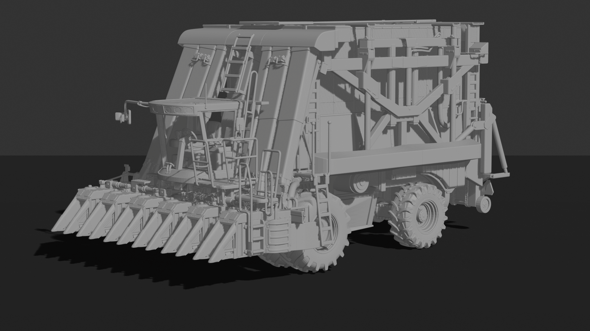 Case IH Austoft 9000 Sugarcane Harvester STL 3D Print Model