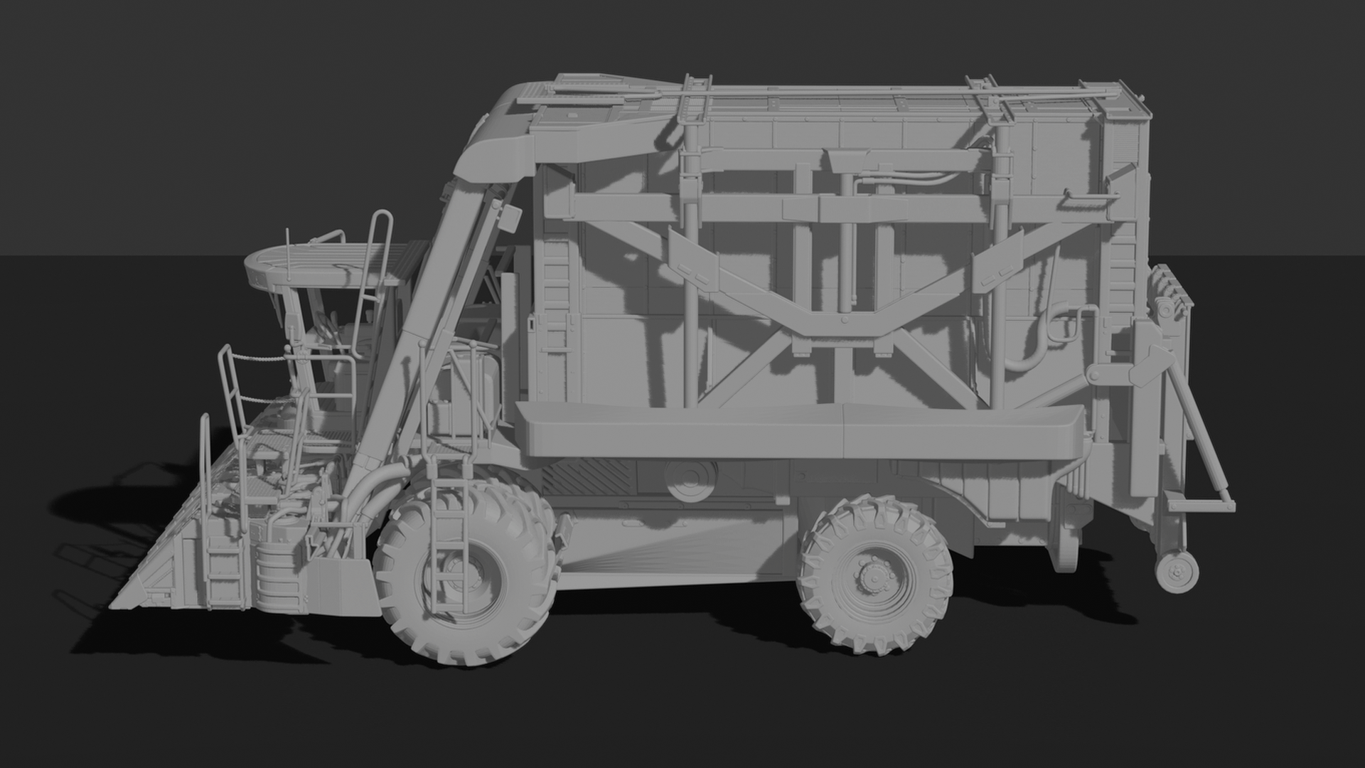 Case IH Austoft 9000 Sugarcane Harvester STL 3D Print Model