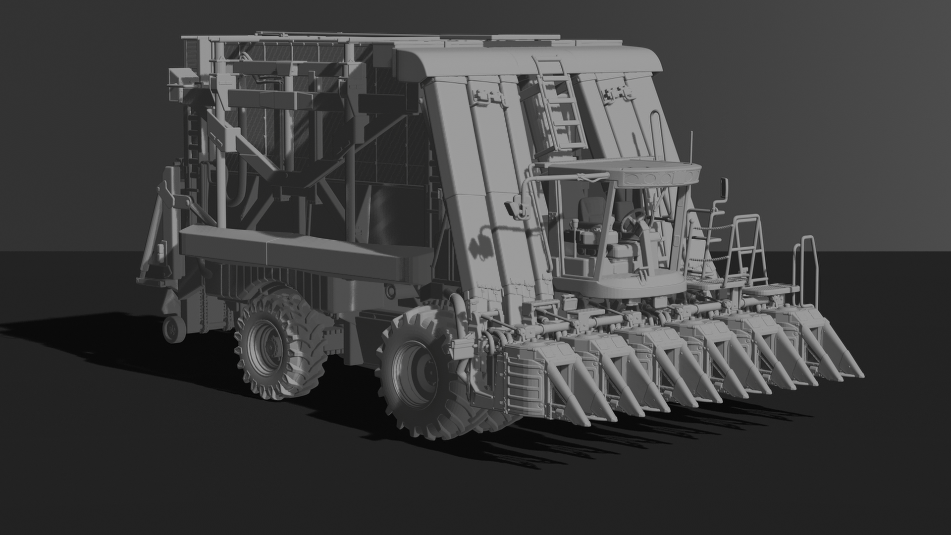 Case IH Austoft 9000 Sugarcane Harvester STL 3D Print Model