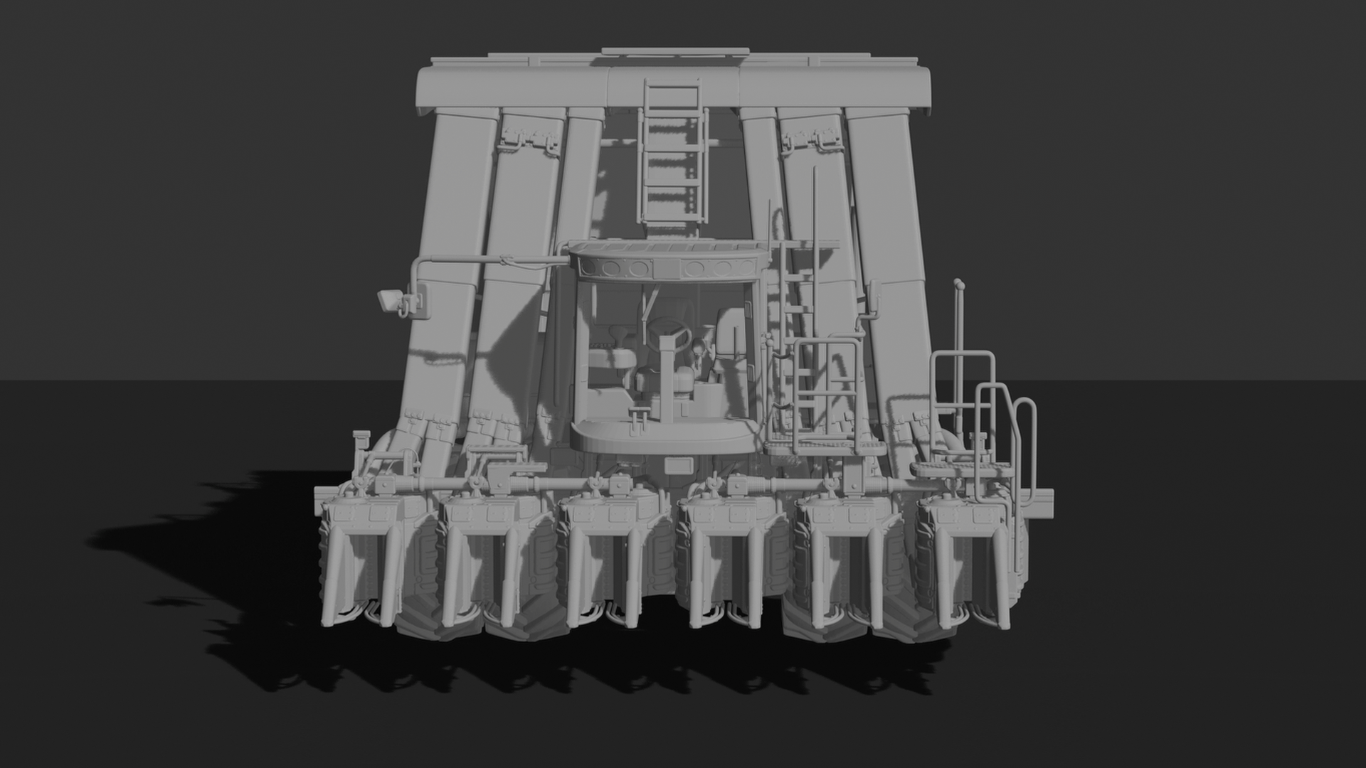 Case IH Austoft 9000 Sugarcane Harvester STL 3D Print Model