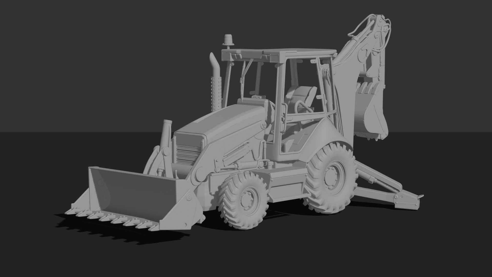 Caterpillar 420 Backhoe Loader STL 3D Print Model