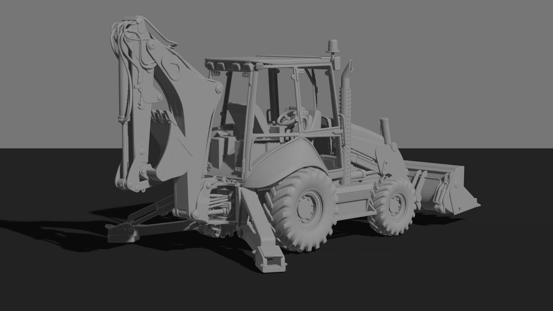 Caterpillar 420 Backhoe Loader STL 3D Print Model
