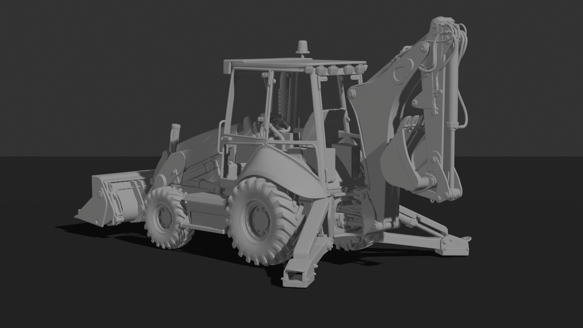 Caterpillar 420 Backhoe Loader STL 3D Print Model