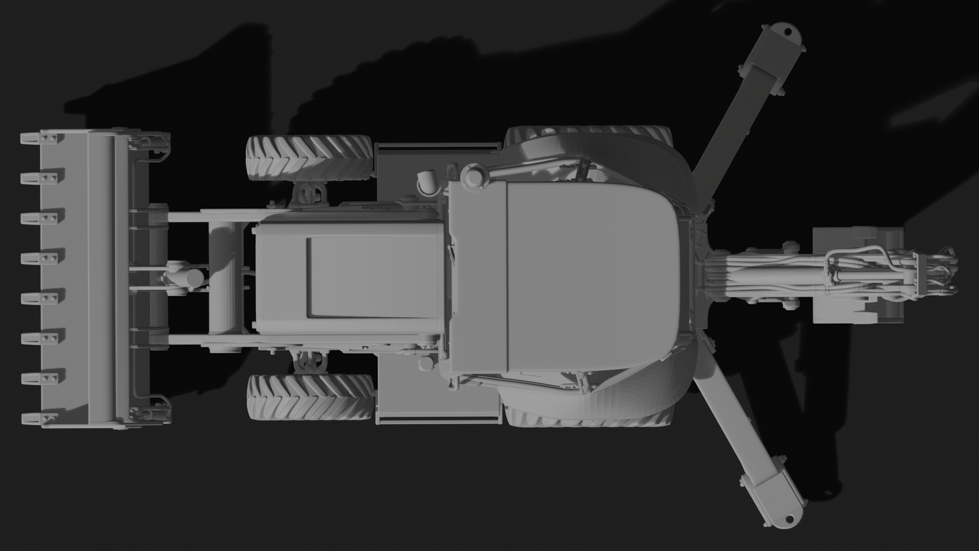 Caterpillar 420 Backhoe Loader STL 3D Print Model