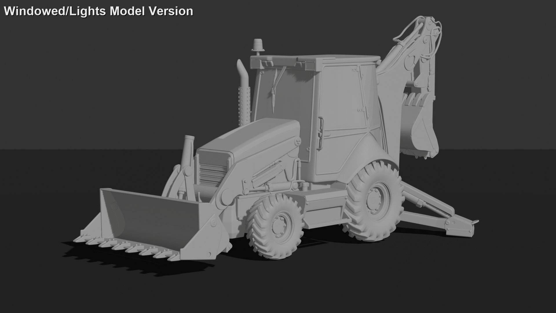 Caterpillar 420 Backhoe Loader STL 3D Print Model