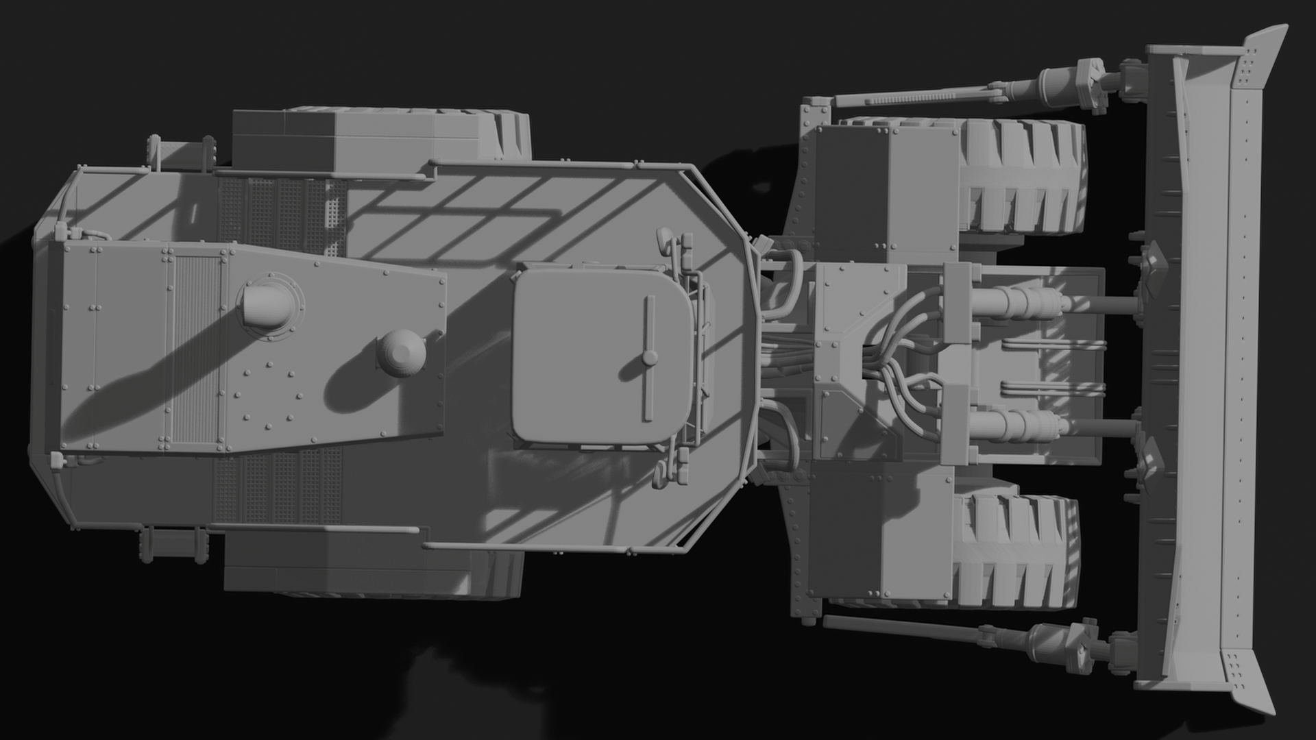 Caterpillar 834K Wheel Dozer STL 3D Print Model