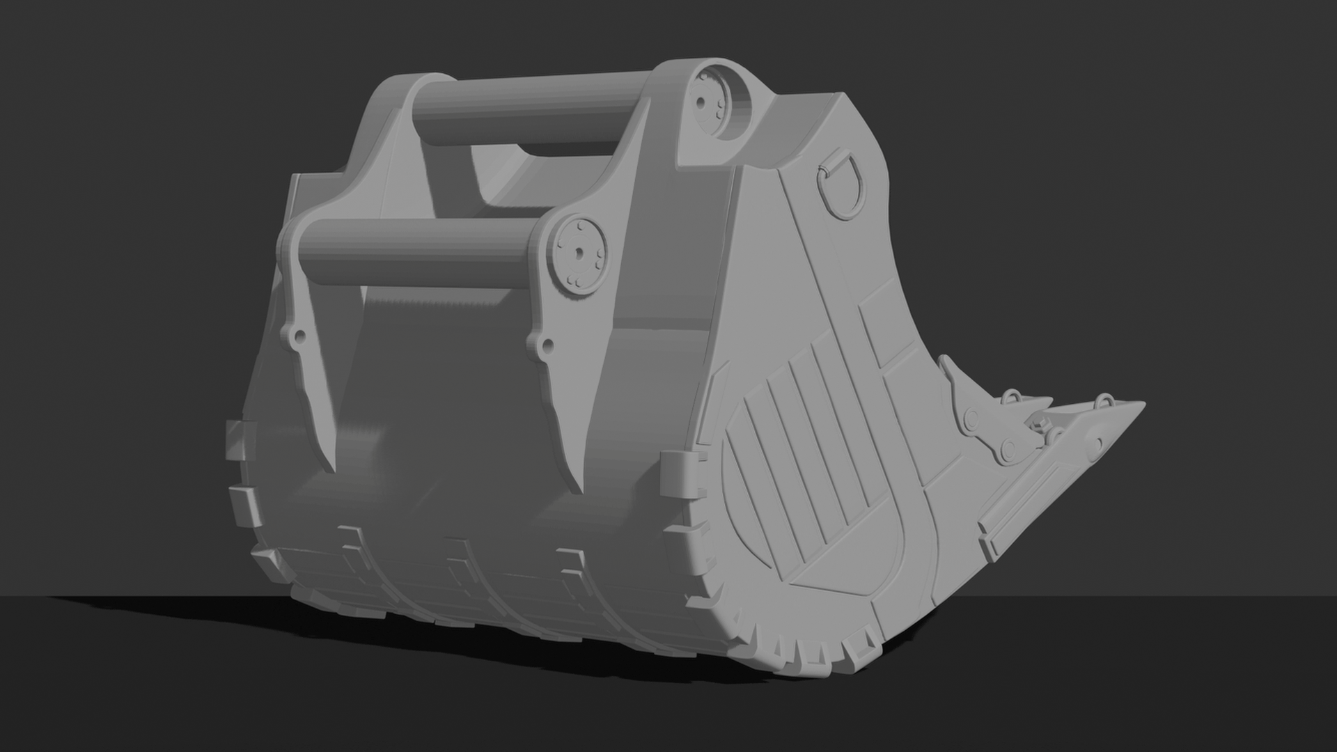 Caterpillar 6-Tooth Rock Bucket STL 3D Print Model