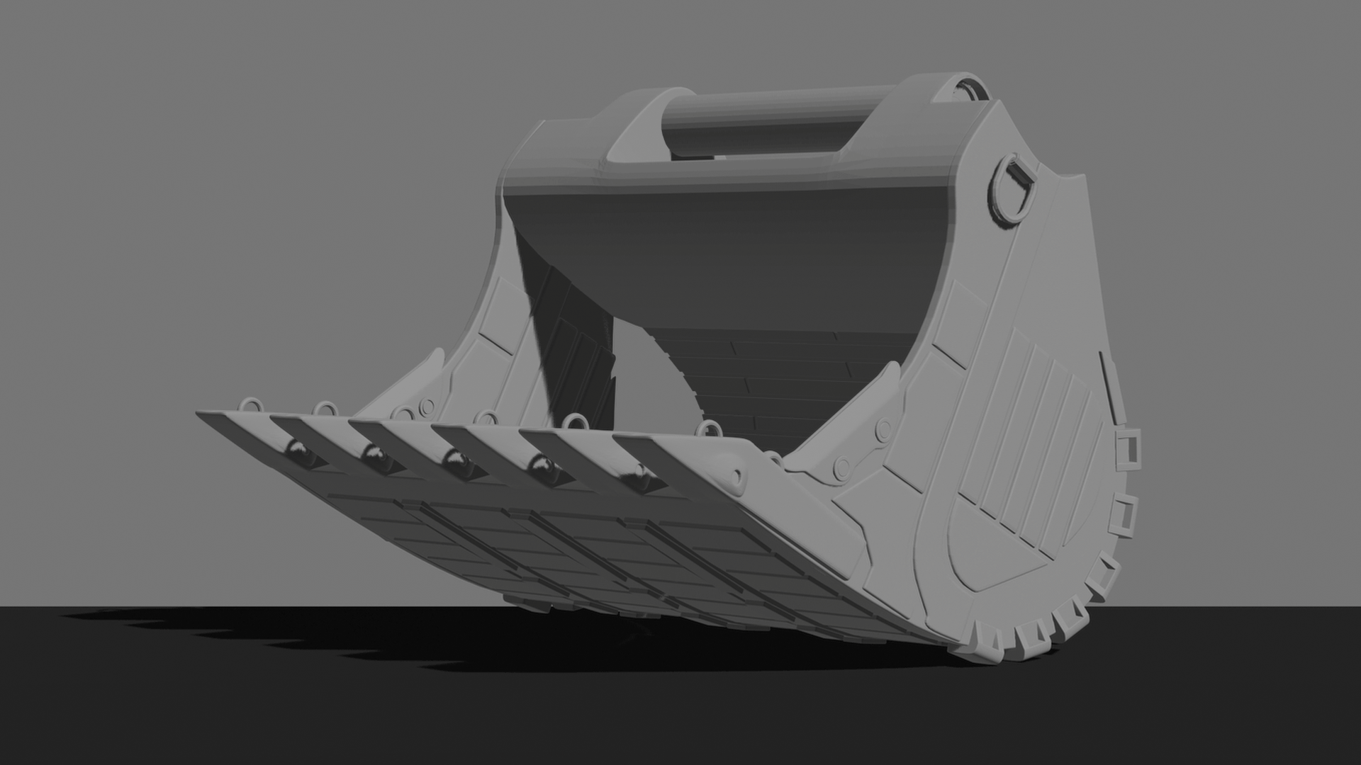 Caterpillar 6-Tooth Rock Bucket STL 3D Print Model