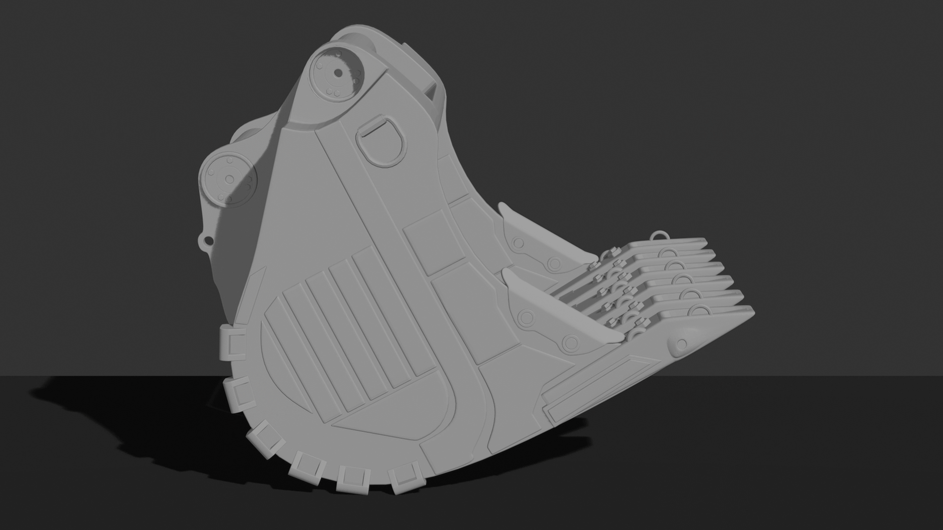 Caterpillar 6-Tooth Rock Bucket STL 3D Print Model
