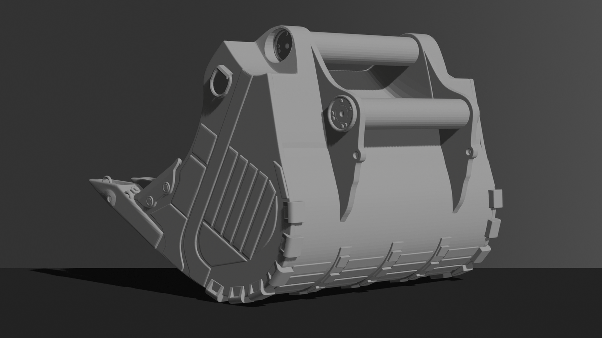 Caterpillar 6-Tooth Rock Bucket STL 3D Print Model