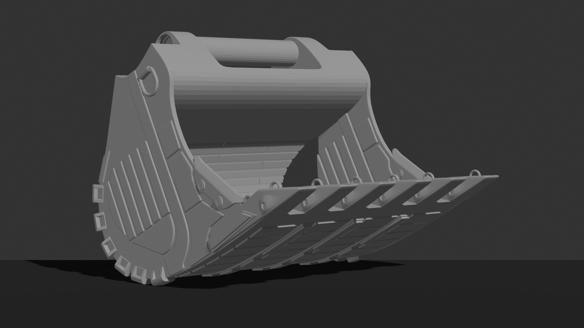 Caterpillar 6-Tooth Rock Bucket STL 3D Print Model