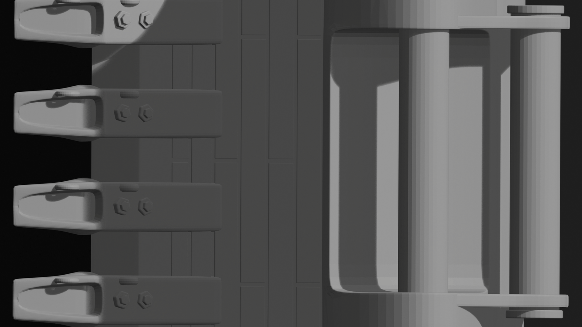 Caterpillar 6-Tooth Rock Bucket STL 3D Print Model