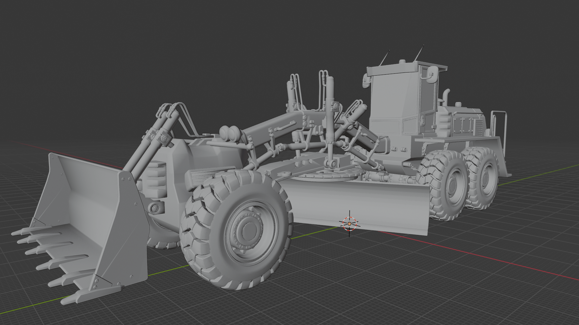 Caterpillar M Series Motor Grader STL 3D Print Model