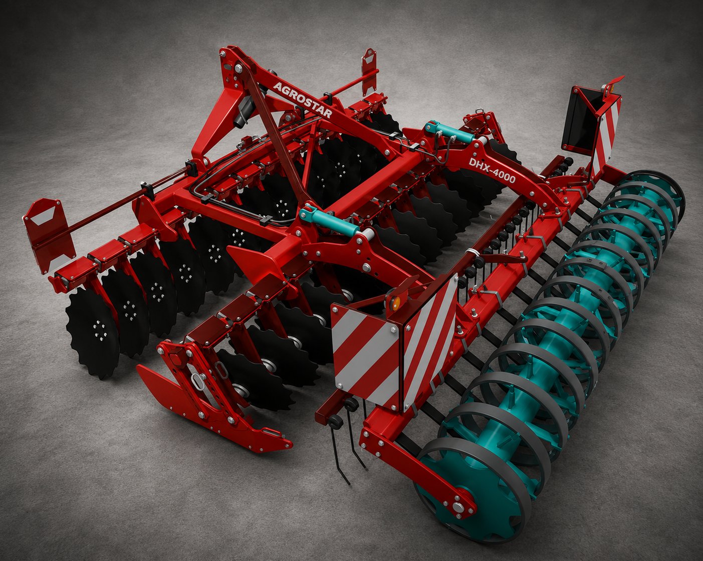 Agrostar DHX-4000 Disc Harrow with Roller STL 3D Print Model