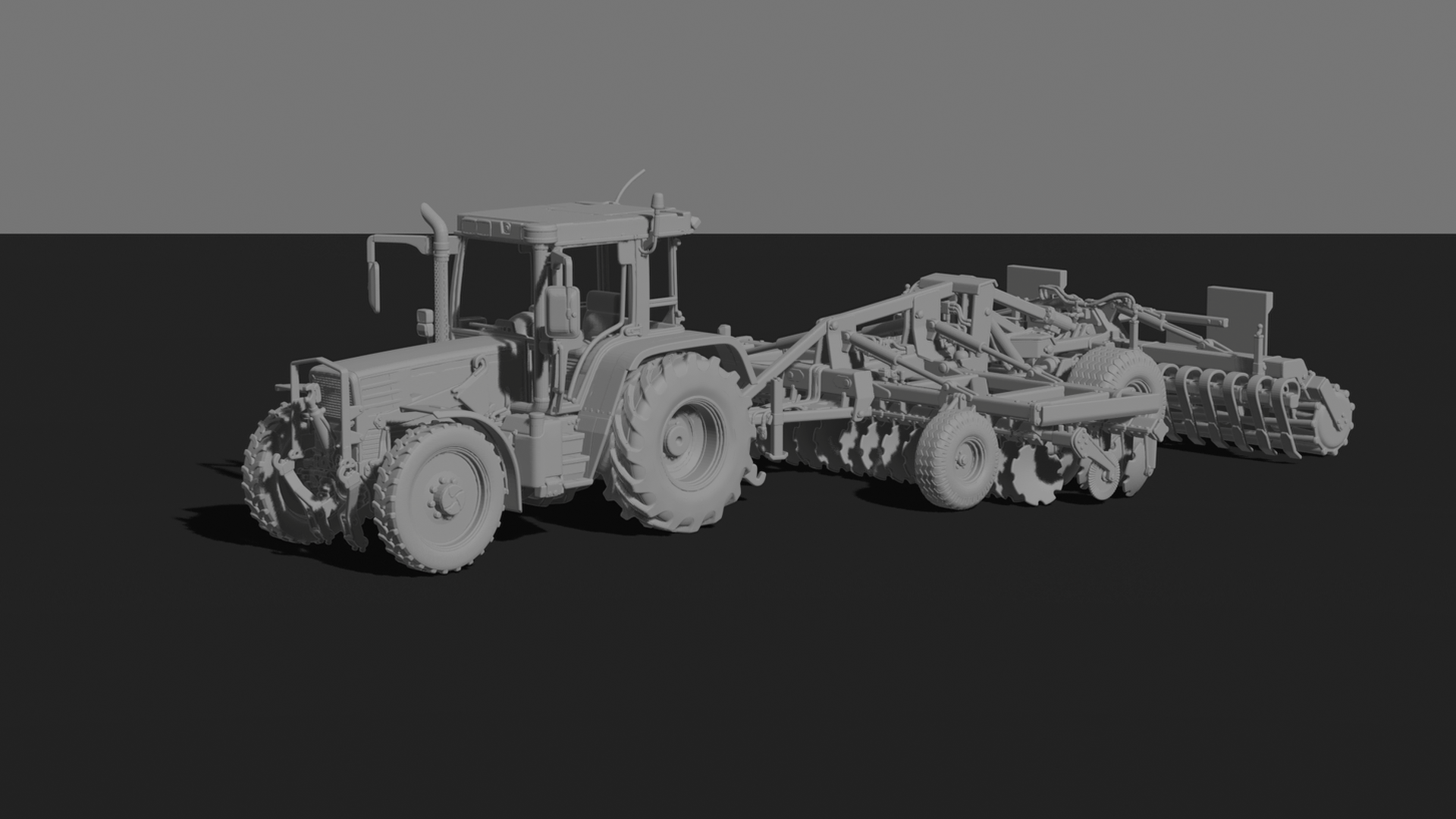 Fendt Favorit 775 with Disc Harrow STL 3D Print Model