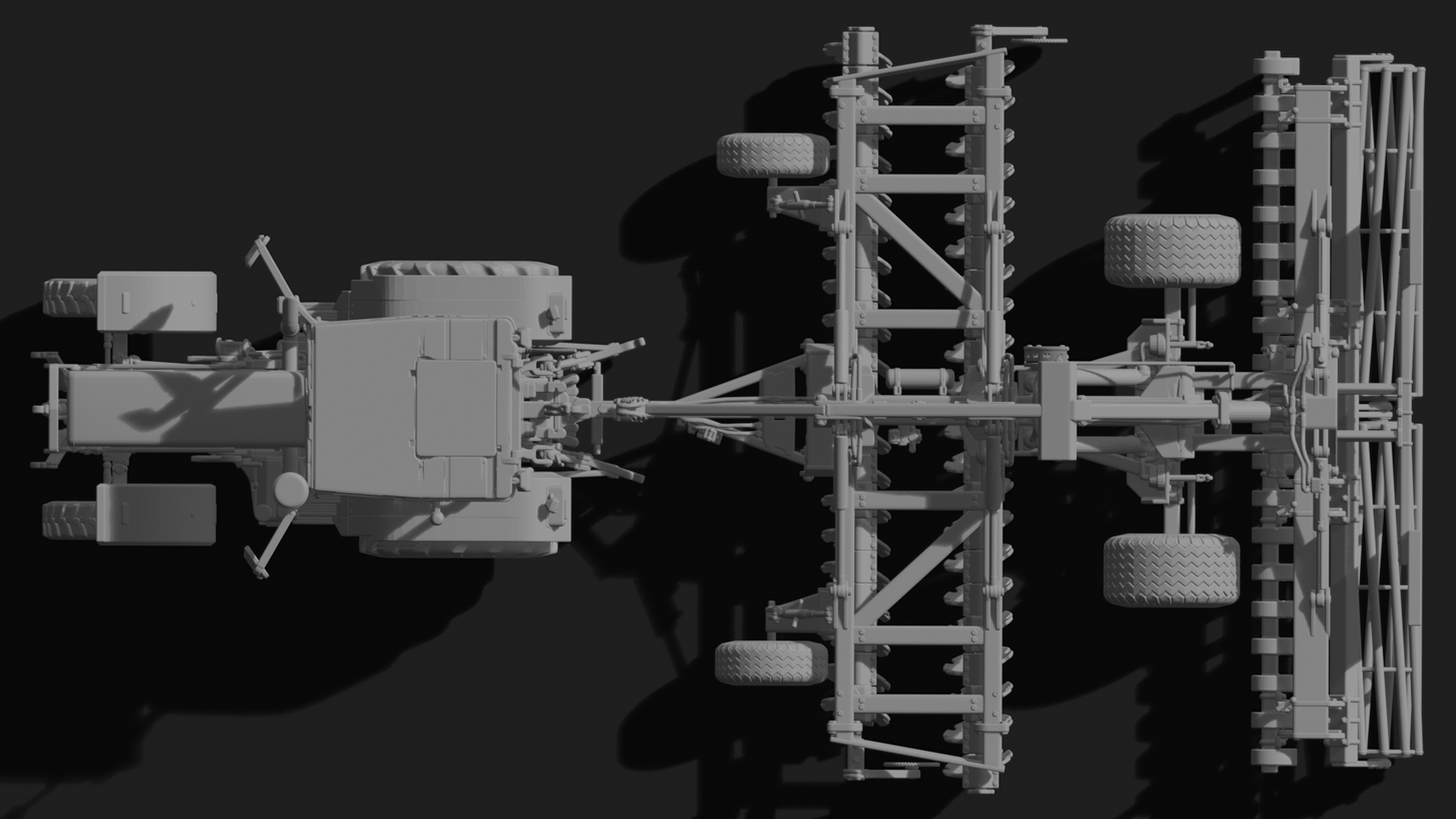 Fendt Favorit 775 with Disc Harrow STL 3D Print Model