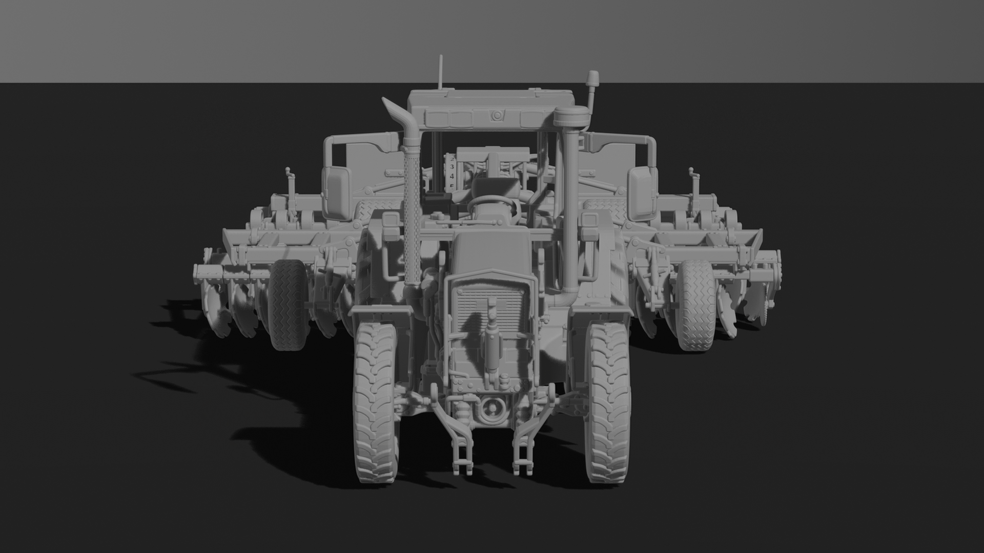 Fendt Favorit 775 with Disc Harrow STL 3D Print Model