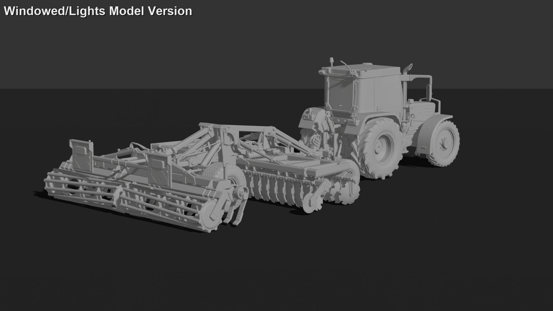 Fendt Favorit 775 with Disc Harrow STL 3D Print Model