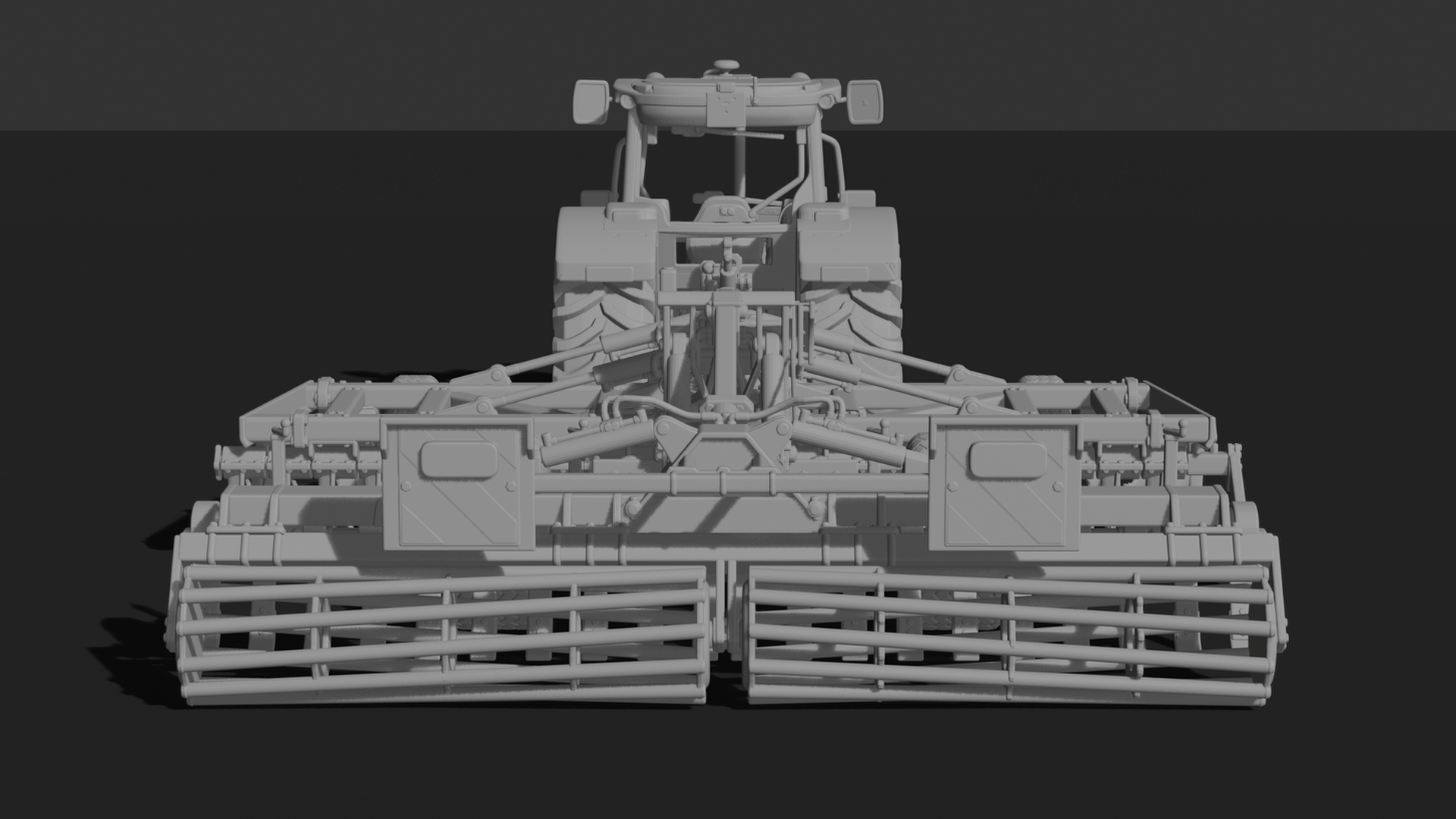 John Deere 5M Tractor with Disc Harrow STL 3D Print Model