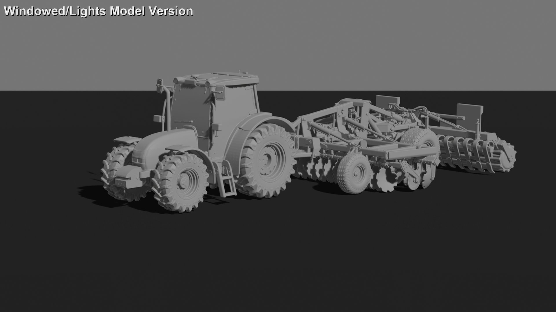 John Deere 5M Tractor with Disc Harrow STL 3D Print Model