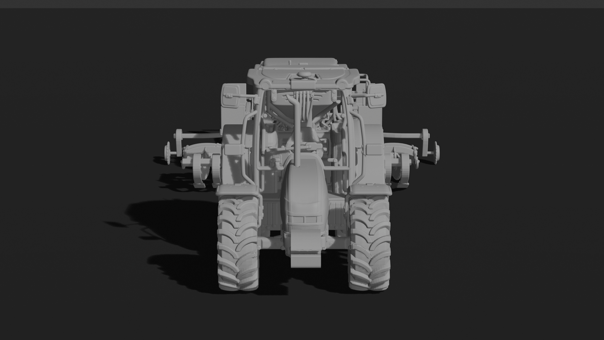 John Deere 5M Tractor with Seed Drill STL 3D Print Model