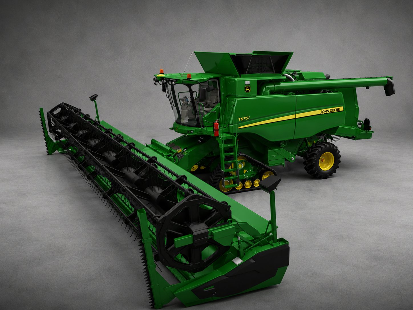 John Deere T670i Combine Harvester STL 3D Print Model