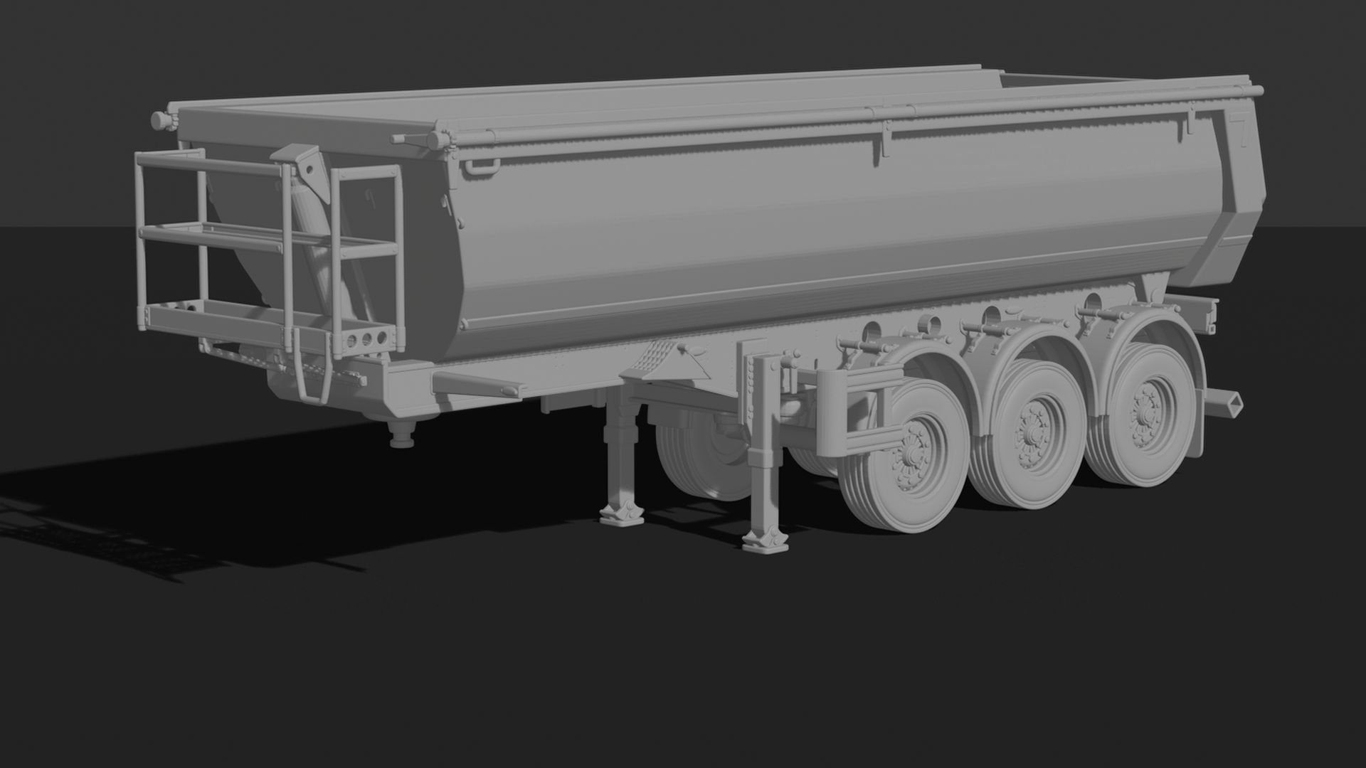 Kel-Berg 3-Axle Tipper Semi-Trailer STL 3D Print Model
