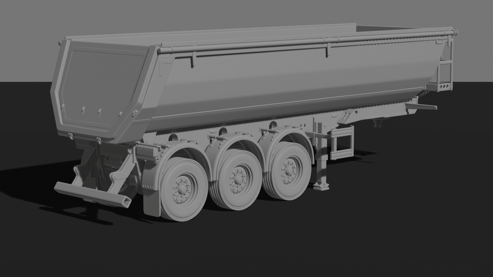 Kel-Berg 3-Axle Tipper Semi-Trailer STL 3D Print Model