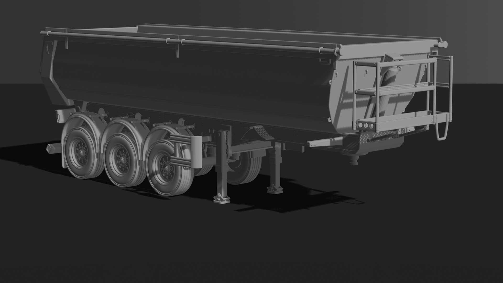 Kel-Berg 3-Axle Tipper Semi-Trailer STL 3D Print Model