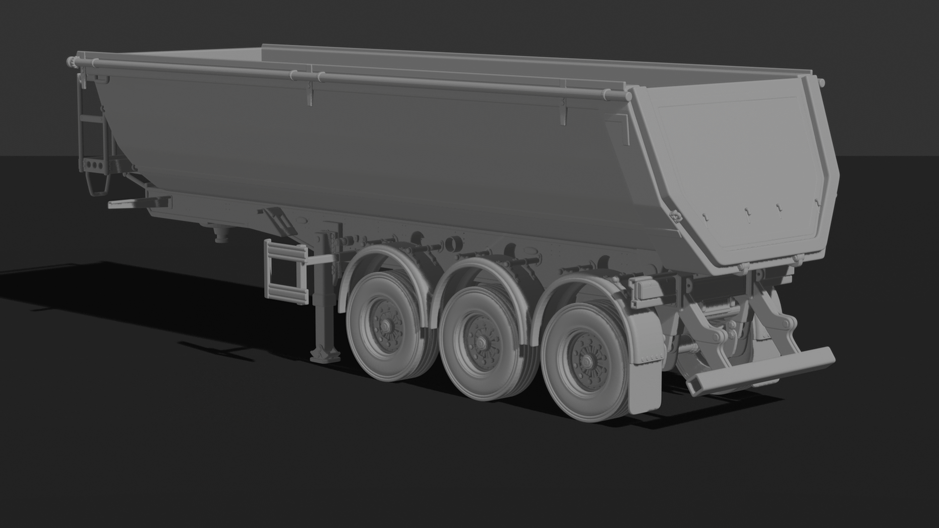 Kel-Berg 3-Axle Tipper Semi-Trailer STL 3D Print Model