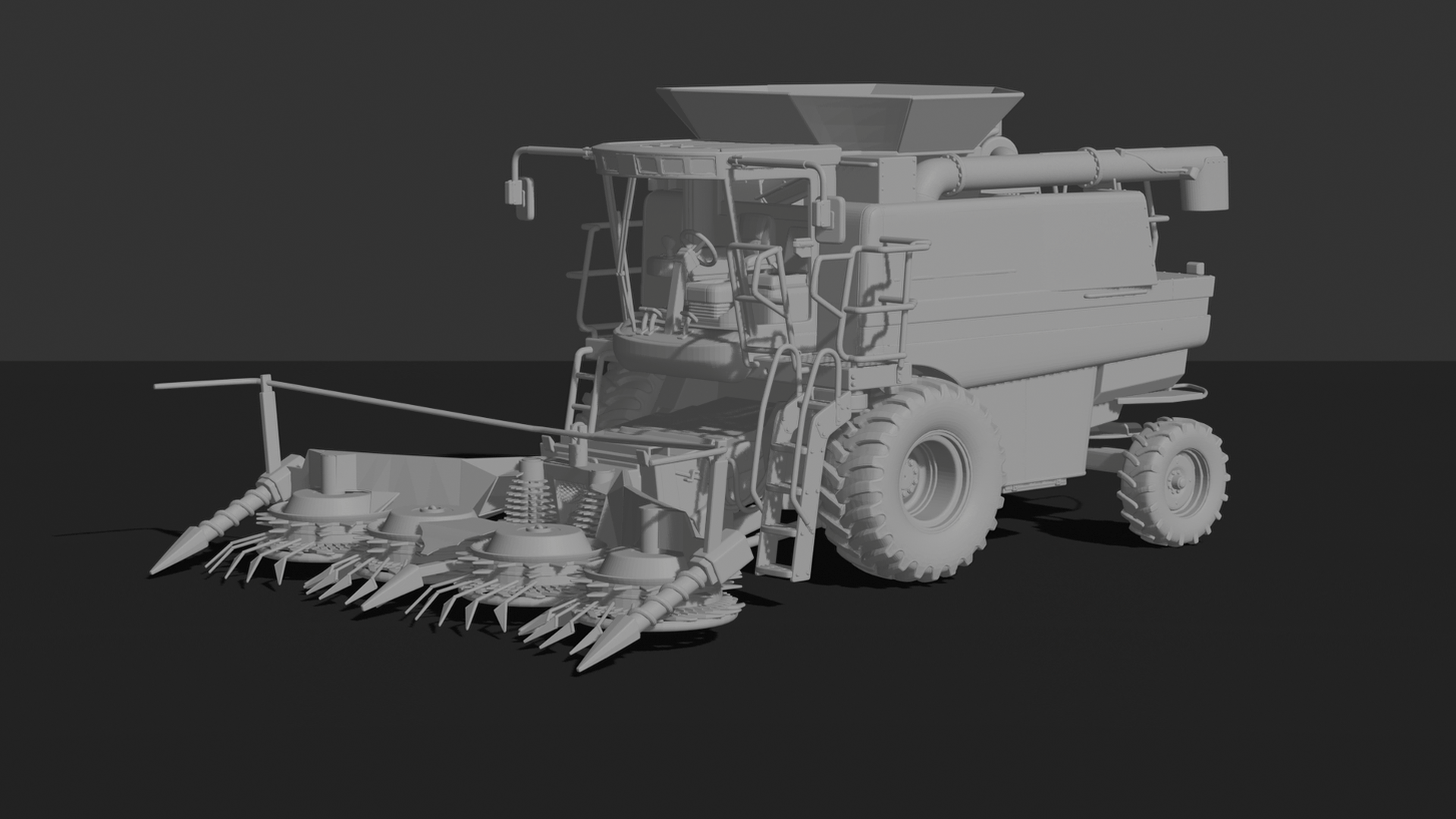 Massey Ferguson 7370 Combine Harvester STL 3D Print Model
